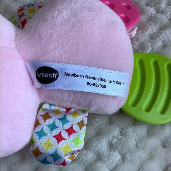 Vtech Newborn Necessities Hippo Squeaker Plush Toy With Crinkle Arms - Picture 3 of 5